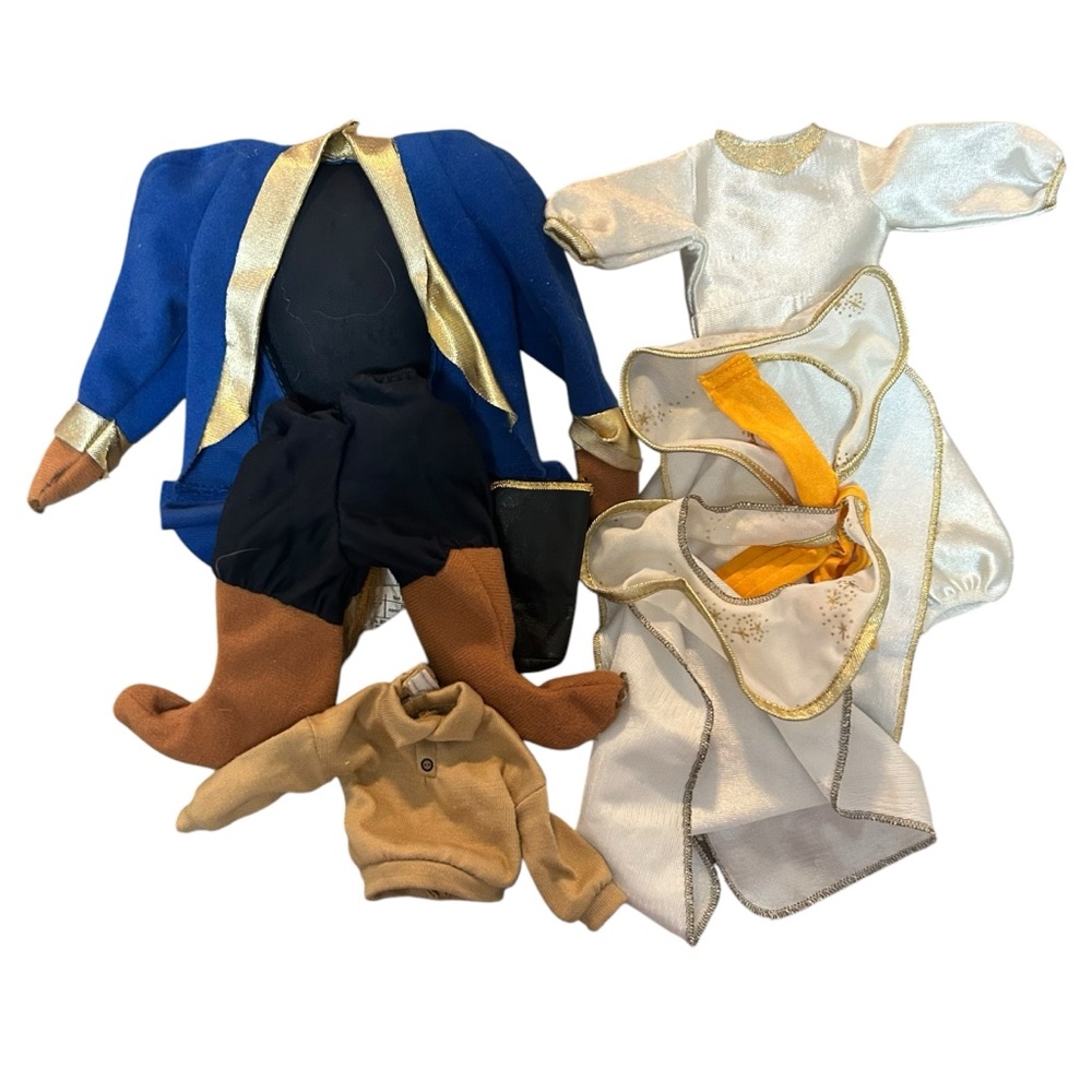 Vintage Disney Doll Clothes Lot – Beast, Aladdin Robe Pieces 90s Costume Set